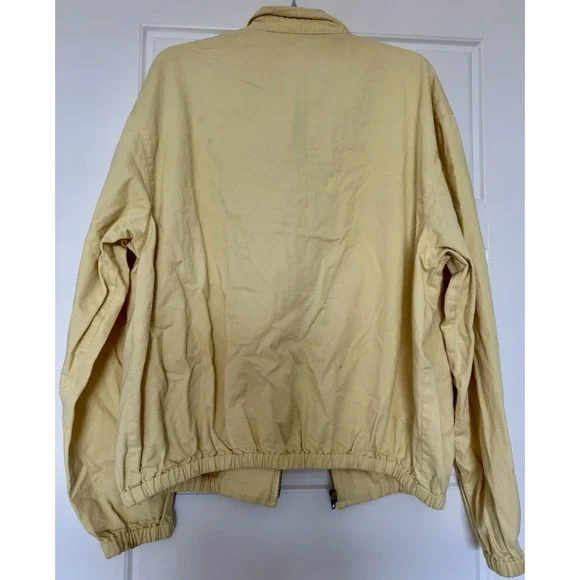 Vintage Polo Ralph Lauren Made In USA Men's Harrington Zip Yellow Jacket Size XL